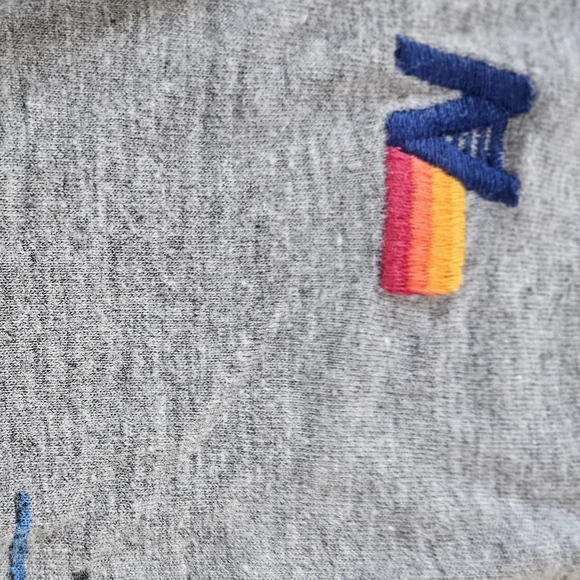 Nwot Aviator Nation vintage wash RINGER Gray WINDSURFING T S - Picture 3 of 5